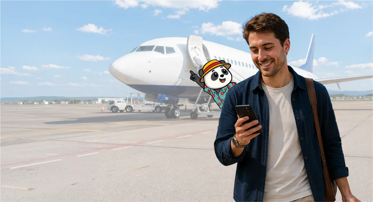 Traveller at airport