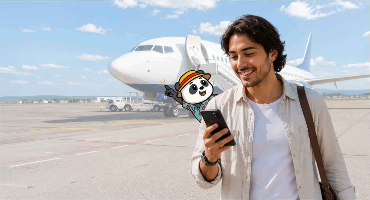 Traveller at airport